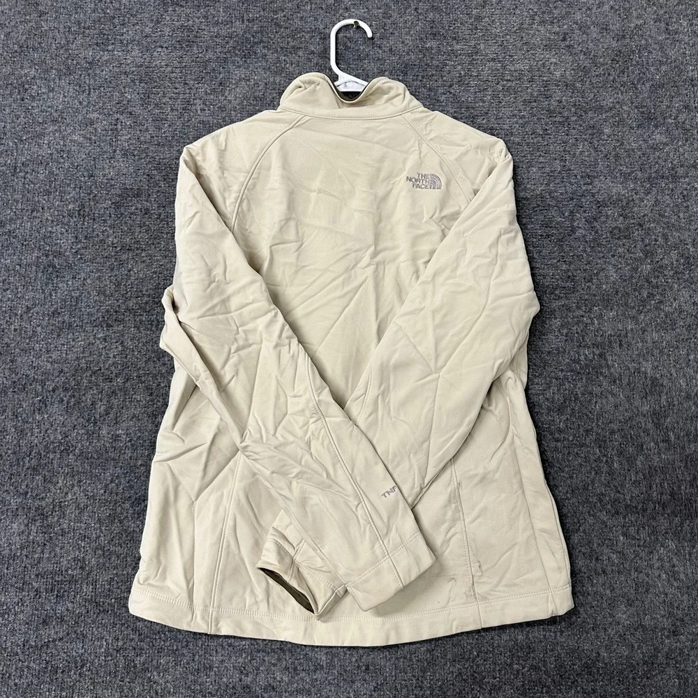 The North Face Jacket Womens Size L Beige Apex Softshell Fleece Lined Full Zip
